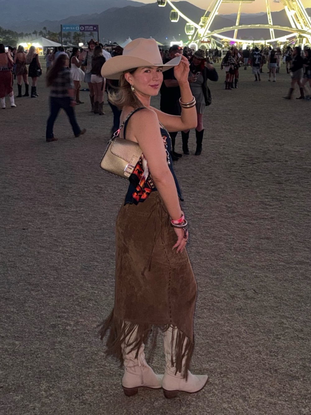 Scully Brown Fringe Western Skirt Size XS